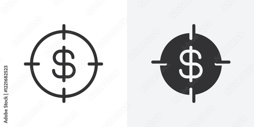 Funds hunting icon Outline vector sign Funds hunting icon Outline vector sign