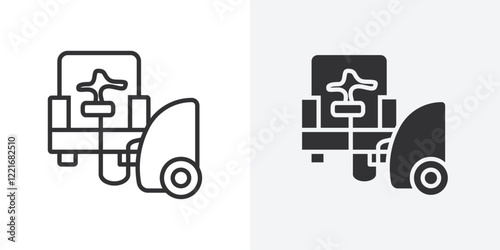 Furniture dry cleaning icon Outline vector sign