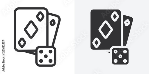 Gambling icon Outline vector sign