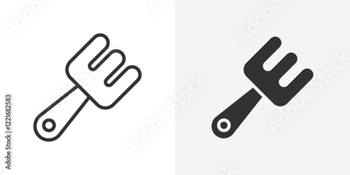 Garden fork icon Outline vector sign
