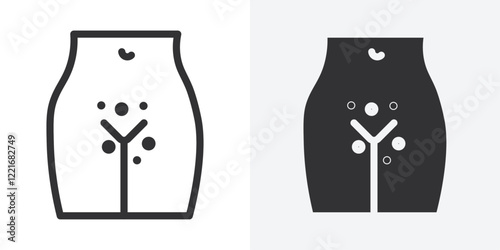 Genital rash icon Outline vector sign