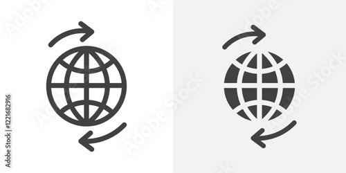 Globalization icon Outline vector sign