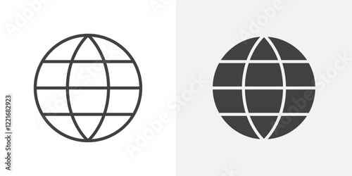 Globe icon Outline vector sign