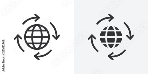 Globalization icon Outline vector sign