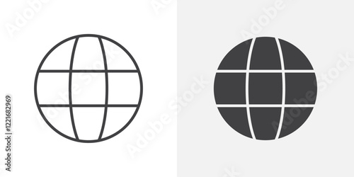 Globe icon Outline vector sign