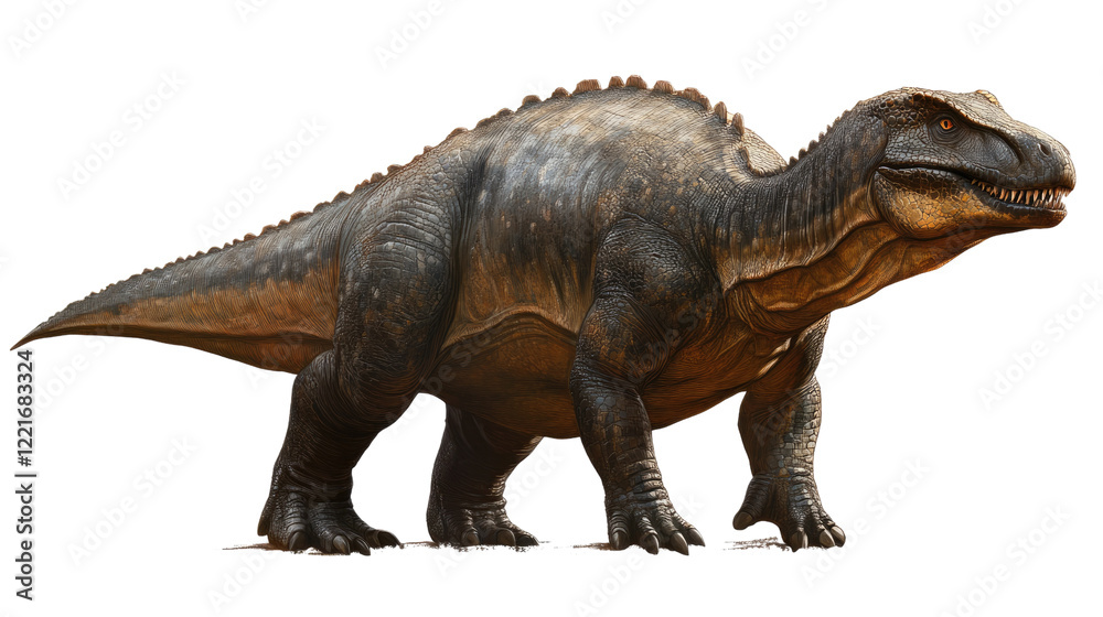 Fototapeta premium Carnotaurus: A detailed and realistic illustration of a Carnotaurus, a fearsome theropod dinosaur known for its horns and powerful bite.