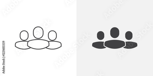 Group icon Outline vector sign