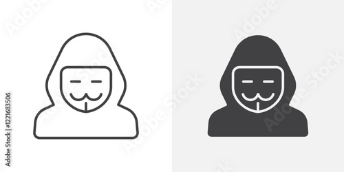 Hacker icon Outline vector sign