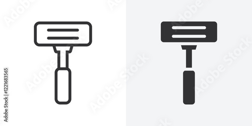 Hair removing razor icon Outline vector sign