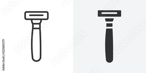 Hair removing razor icon Outline vector sign
