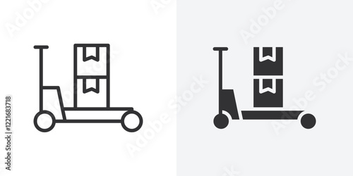 Hand pallet jack icon Outline vector sign