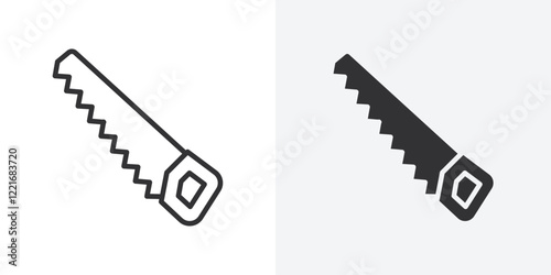 hand saw icon Outline vector sign