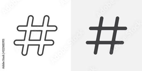 Hashtag icon Outline vector sign