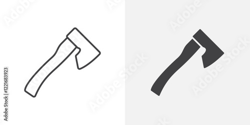 Hatchet icon Outline vector sign