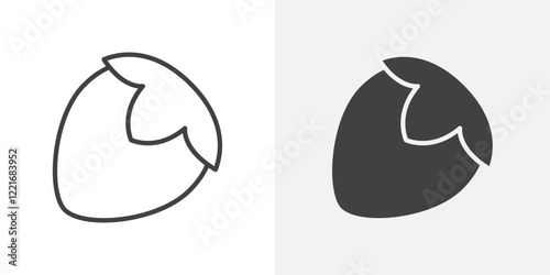 Hazelnut icon Outline vector sign