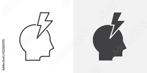 Headache icon Outline vector sign