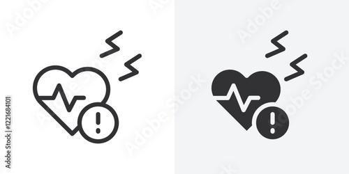 Heart attack icon Outline vector sign