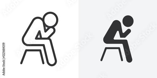 helpless human icon Outline vector sign