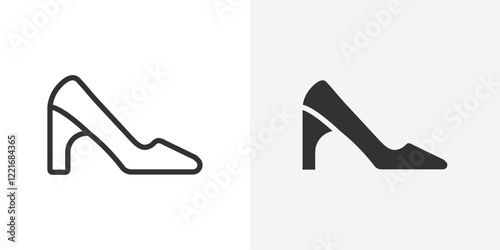 high heel shoes icon Outline vector sign