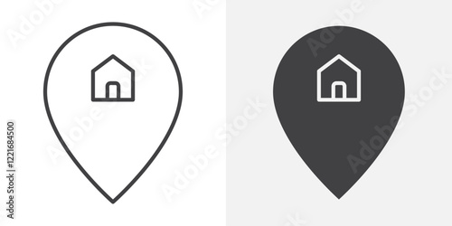 Home location icon Outline vector sign