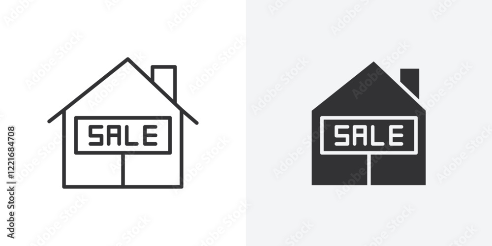 House for sale icon Outline vector sign House for sale icon Outline vector sign