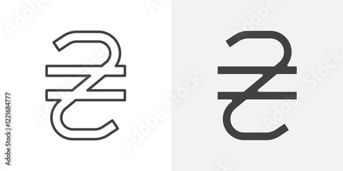 Hryvnia icon Outline vector sign