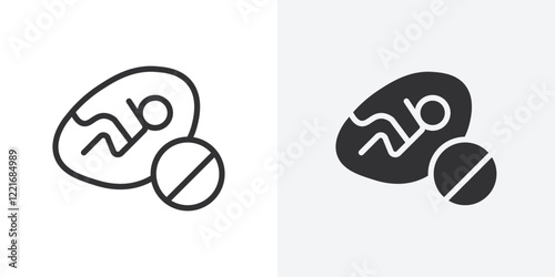 Abortion of fetus icon Outline vector sign