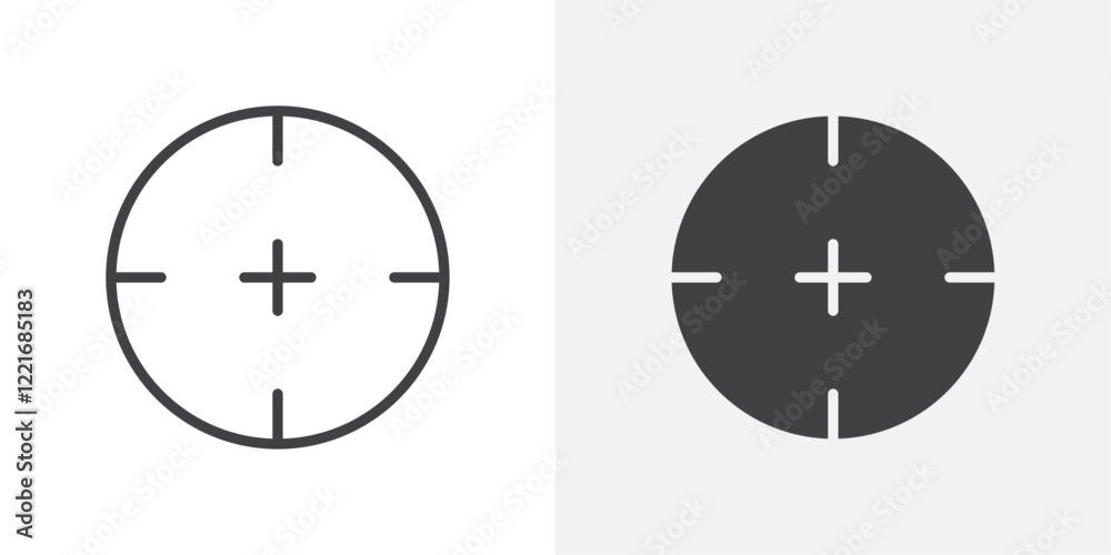 Aim icon Outline vector sign