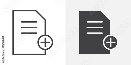 Add document icon Outline vector sign