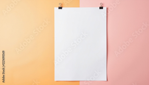 Blank paper on colorful background