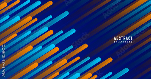 Blue orange abstract background overlap layer on bright space with rounded lines effect decoration. Modern graphic design element cutout style concept for web banner, flyer, card or brochure cover
