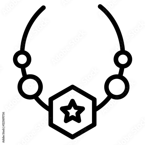 Flower Mane Rope Line Icon