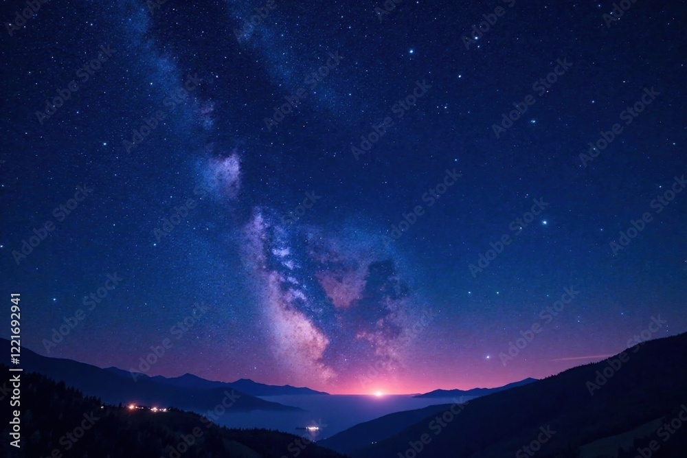 Fototapeta premium Starry night sky with constellations, space, cosmos