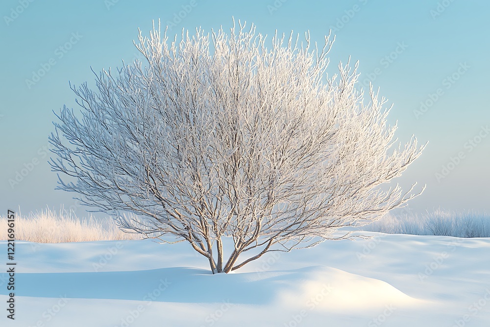 Frosty Winter Tree in a Snowy Landscape Frosty Winter Tree in a Snowy Landscape