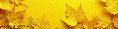 Sunny yellow leaf gold foil texture pattern , golden leaves, leaf motifs