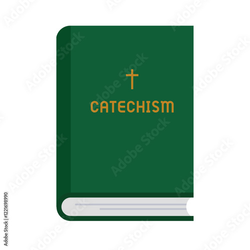 Catholic Catechism Book for Religious Education, Flat Vector Illustration