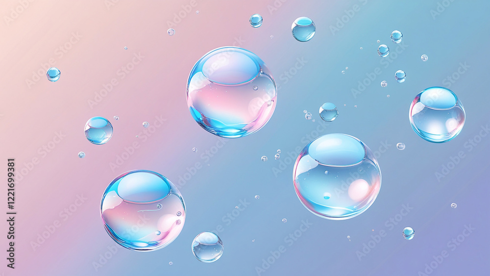 Abstract background with iridescent floating bubbles. Perfect for beauty, skincare, or technology concepts. Abstract background with iridescent floating bubbles. Perfect for beauty, skincare, or technology concepts.