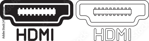 outline silhouette HDMI type A connector set