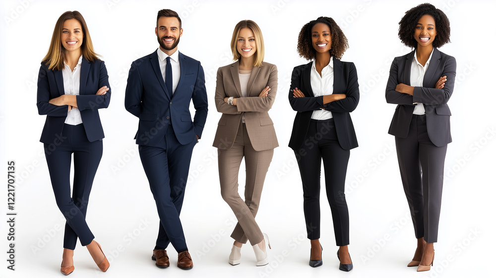 Confident Diverse Business Team Portrait Confident Diverse Business Team Portrait