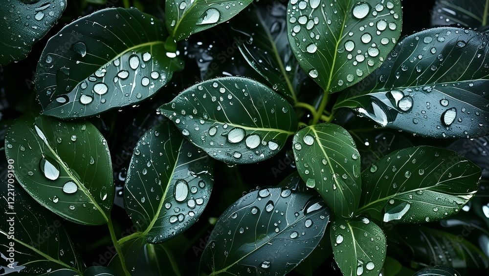 Fototapeta premium water drops on a leaf