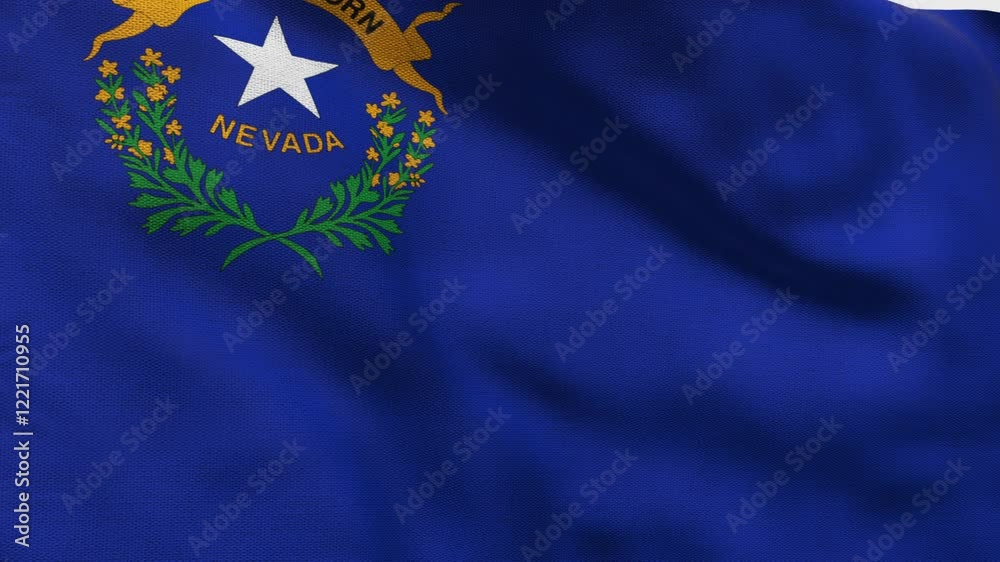 High detailed flag of Nevada. Nevada state flag, National Nevada flag. Flag of state Nevada. USA. America. 3D Render High detailed flag of Nevada. Nevada state flag, National Nevada flag. Flag of state Nevada. USA. America. 3D Render