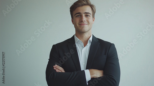 Confident Young Businessman Portrait In Studio photo