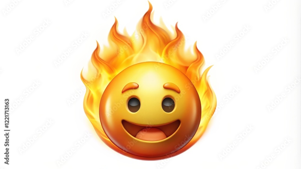 Fototapeta premium Smiley Face in Flames