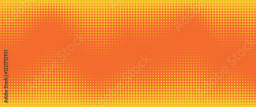 Orange and magenta retro comic pop art background with dots, cartoon halftone background vector illustration eps10