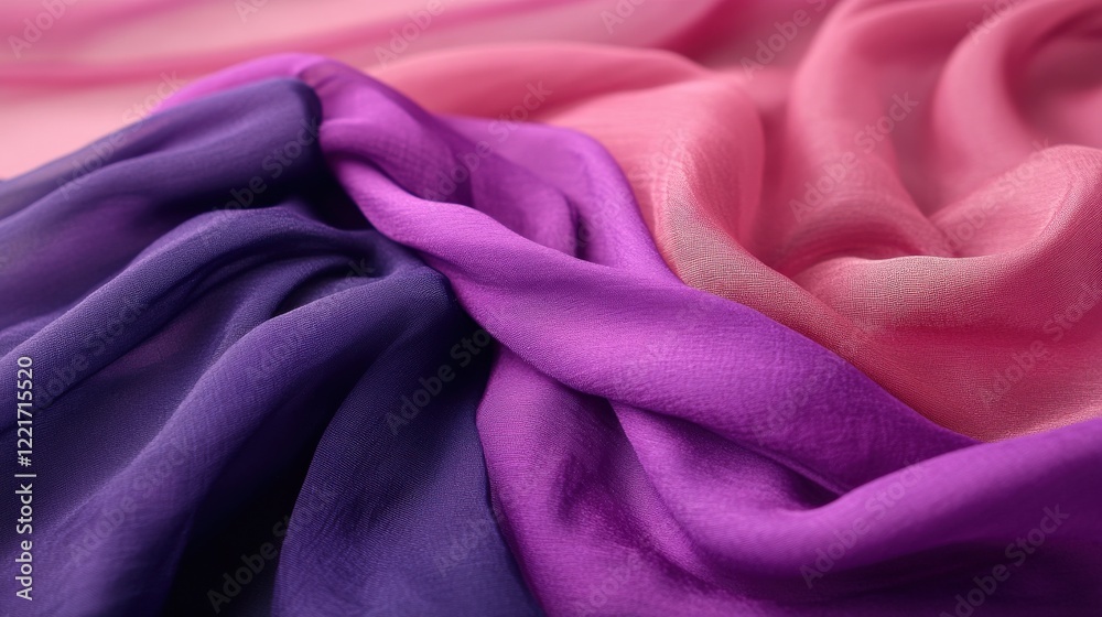 Fototapeta premium Enchanting Smooth Gradient Fabric in Rich Purple and Pink Blending Seamlessly