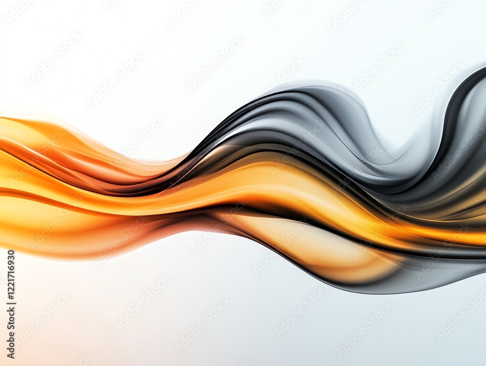 Fototapeta premium Energetic headlines, integrated into flowing abstract streams, striking contrasts, 3D illustration