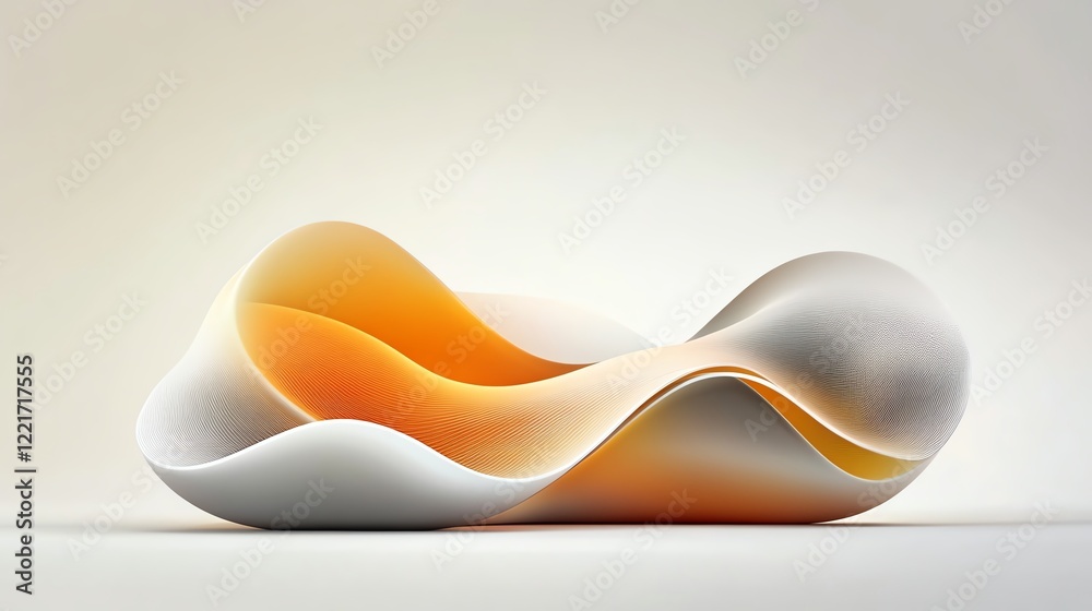 Gradual typography fadeins, surrounded by soft abstract waves, dreamy aesthetic, 3D illustration Gradual typography fadeins, surrounded by soft abstract waves, dreamy aesthetic, 3D illustration