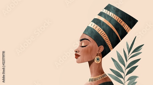 Illustration of a north african queen 