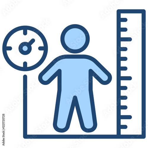 Body Mass Index Blue Icon