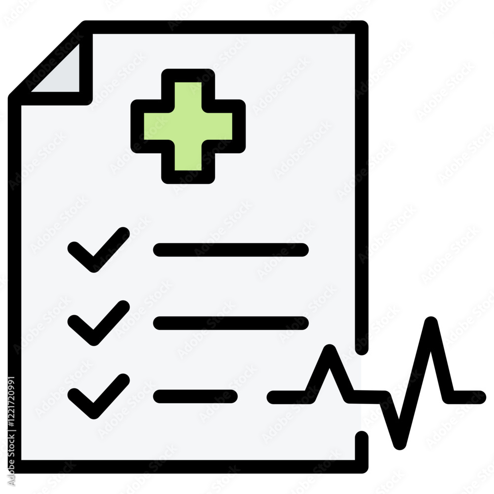 Fototapeta premium Medical Evaluation Outline Color Icon